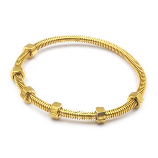 

bangle screw bangles titanium steel oval couple women no stone rose gold bracelets femme bijoux pulseira without box ban2058622, Black