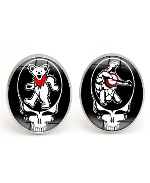 

cufflinks men french grateful dead glass cabochon musical cuff link copper material men charm jewelry gift whole2575323, Silver