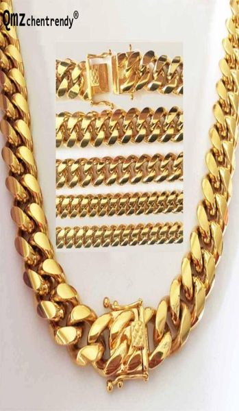 

hip hop 8mm10mm12mm14mm stainless steel curb cuban chain necklace boys mens fashion chain dragon clasp link hiphop jewelry3636796, Silver