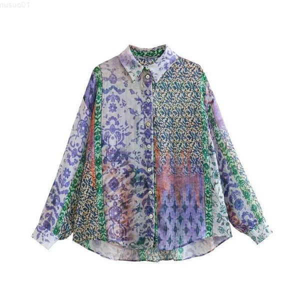 

women's blouses shirts shirt spring 2023 new blouses fashion retro printing long sleeve chiffon youth joker shirt chic elegant student, White