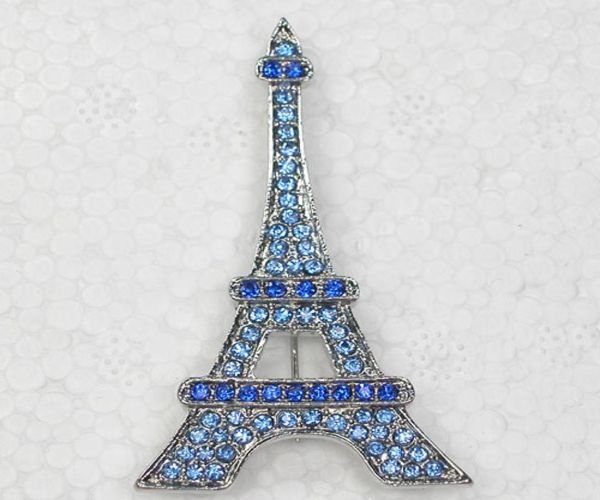 

whole fashion brooch rhinestone eiffel tower paris pin brooches pendant in 6 colors c1013264582201, Gray
