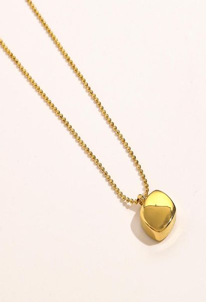 

never fading 14k gold plated luxury brand designer pendants necklaces stainless steel double letter choker pendant necklace beads 5682036, Silver