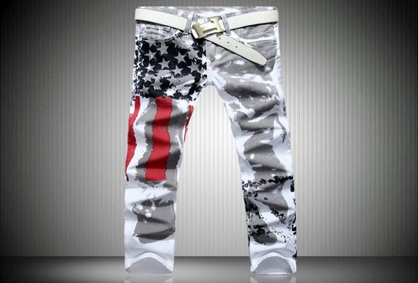 

fashion mens designer jeans men denim with wings american flag plus size9915767, Blue