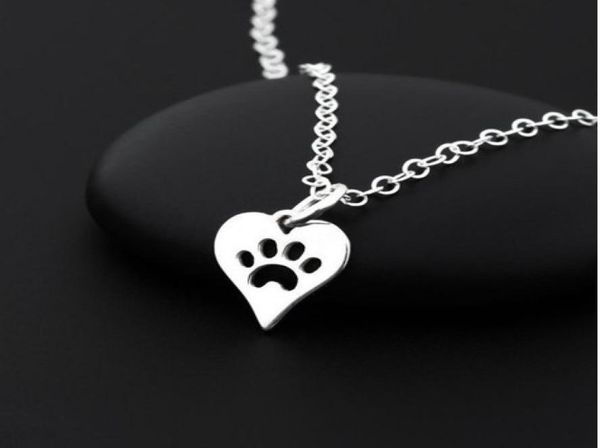 

necklace womens cut out cat dog claw footprint chokers necklaces memorial necklaces3302754, Golden;silver