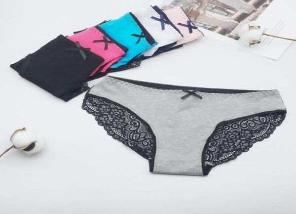 

6 pcslot women panties lace underwear woman lace briefs underpants cotton panties  l xl 94033271433, Black;pink