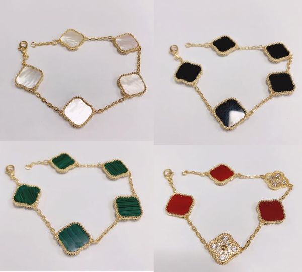 

fashion designer clover bracelets charm bracelet love bangle party wedding link chain couple gift women luxury jewelry a45568867, Golden;silver