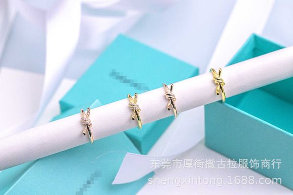 

original new 2022s925 sterling silver rose gold plated diamond ring simple handwear light luxury