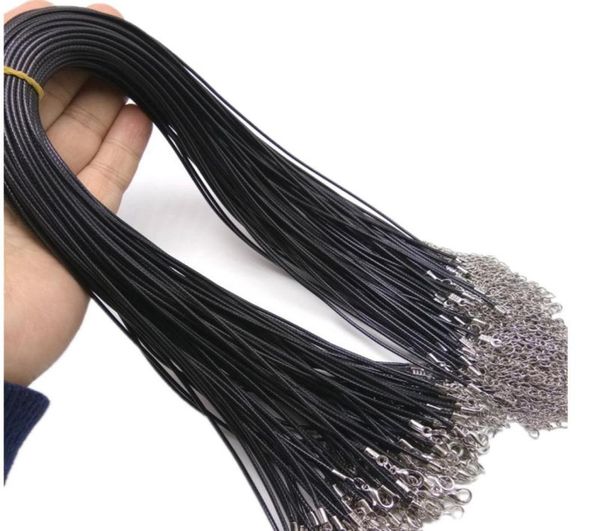 

whole 100pcs chain black pu leather necklaces mens womens fashion jewelry brand new drop fits for pendant1156869, Silver