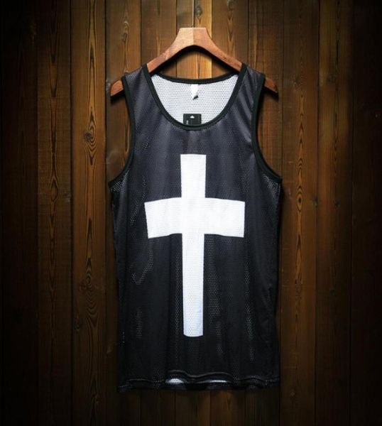 

man sleeveless fast dry hiphop fitness vest gym sports running tank 5373389, White;black