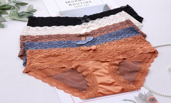 

xunmeifu lace panties highend milk silk underwear women lingerie female youth fashion ladies hip briefs european classical2253600, Black;pink