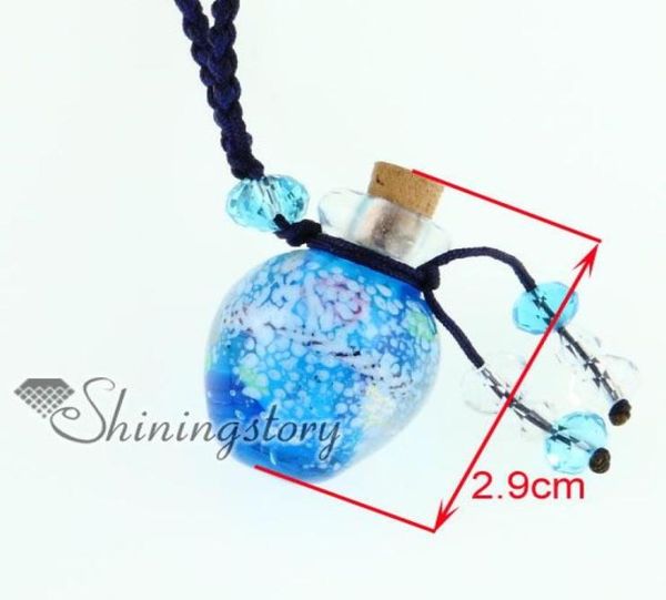 

murano glass pendants essential oil diffuser necklaces small vial necklace aromatherapy pendant vintage perfume bottle pendant nec1850518, Silver