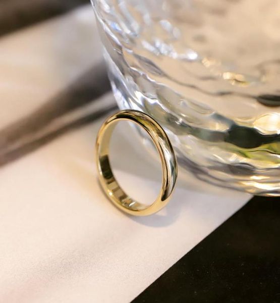 

never fade original solid stainless steel rings 18k gold gloss rings for women and men simple couple rings kr0508644097, Slivery;golden