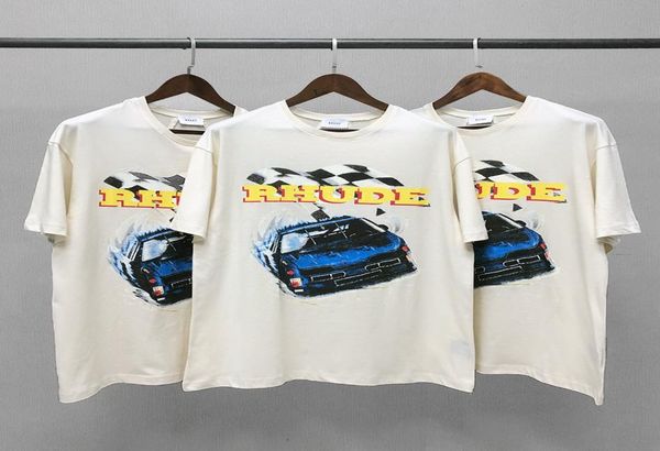 

t-shirt personality racing short-sleeved high street trend hip-hop men and women couple t-shirt5461962, White;black
