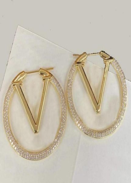 

hoop earrings designer diamond earrings size 4cm studs earring 925 silver for women lovers gift luxury jewelry with b3751390, Golden;silver