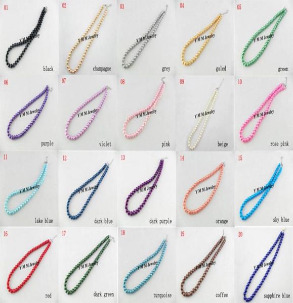 

mixed lot 8mm imitation pearl necklace for children gift 24pcslot 6870294, Silver