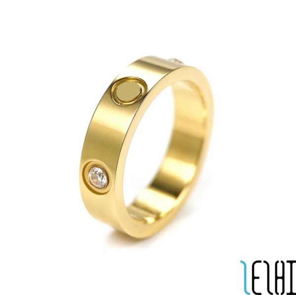 

classic charm eternal love wed couple rings for men titanium steel diamond 18k gold plating girlfriend wedding ring engagement jew9111663, Silver