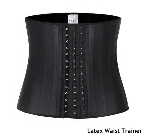 

latex waist trainer corset belly slim belt women body shaper modeling strap 25 steel boned waist cincher tummy trimmer y2007063769294, Black;white