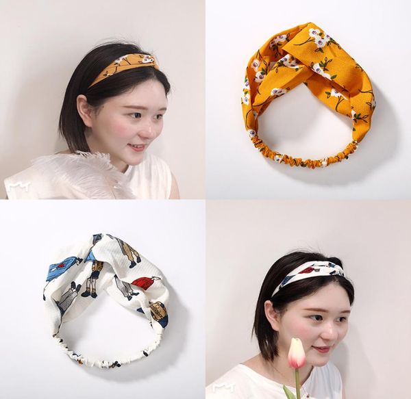 

15 styles women boho headbands flower printed hair bands elastic head band fashion ed cross head wrap girls hair accessories 5050887, Silver