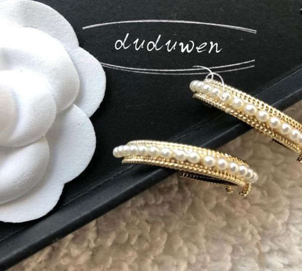 

3cm hoop earring c dangle fashion jewelry pearls hoops stamped earings accessories8231759, Silver