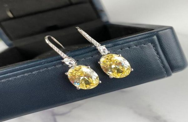 

graff luxury earrings 925 sterling silver stud wedding anniversary bling yellow diamond earring engagement fashion jewelry women p3684351, Golden;silver