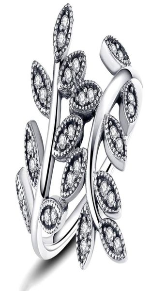 

cz diamond 925 sterling silver wedding ring set original box for pandora sparkling leaves ring women girls gift jewelry w1647563331