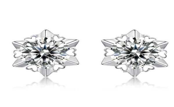 

snowflake stud earrings 925 sterling silver jewelry 65mm 10 carat diamond moissanite earrings for women wedding gift2315178, Golden;silver