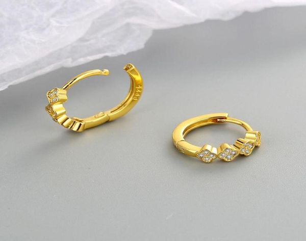 

stud fashion diamond earrings korean version of simple zircon geometric hiphop student female7009749, Golden;silver