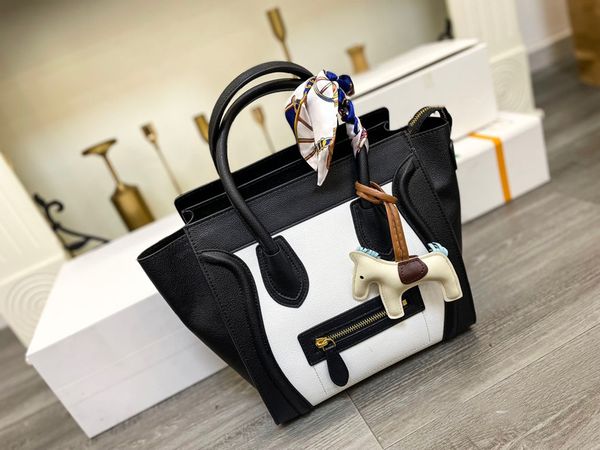 

luggage micro litchi leather smile nano bag triomphe luggage handbag smiley face lady bags handles totes packs size 26*25cm