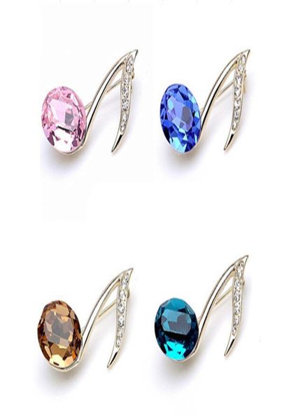 

luxury crystal rhinestone music note brooches pins women wedding party diamond brooch charm jewelry scarf hat bag accessories chri4612512, Gray