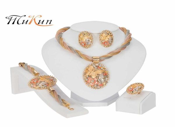 

african jewelry charm women necklace earrings dubai gold jewelry sets for women wedding bridal bracelet ring pendant jewelry set 28431988, Silver