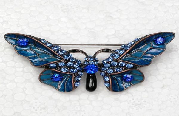 

whole rhinestone enamel butterfly pin brooches c1019030125067998, Gray