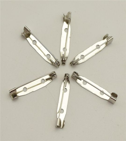 

1000pcs 25mm safety lock back bar pin diy brooch base dual brooch back base with safety pin use for brooch and hair jewelry5965840, Silver