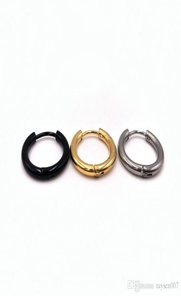 

european and american fashion titanium steel earrings minimalist punk jewelry round earrings for women and men gifts8210987, Golden;silver