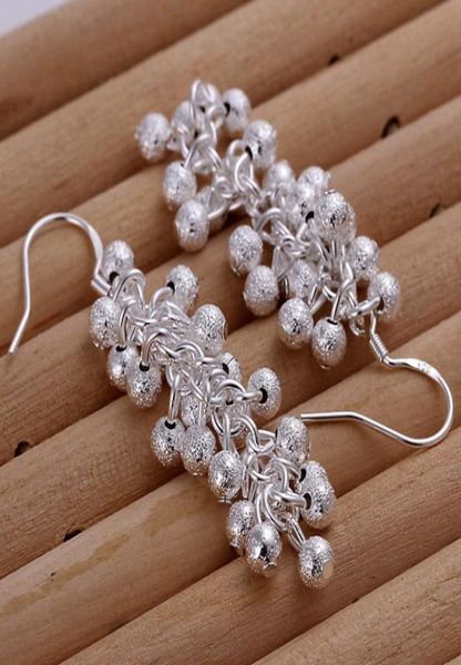 

frosted grape bead sterling silver plate jewelry earring for women we007fashion 925 silver eaarings4838648