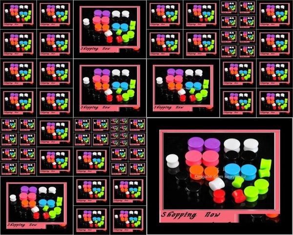 

plugs tunnels mix 312mm 7 color 50pcslot body jewelry acrylic solid expander ear plug flesh tunnel pierce znti04200391, Silver