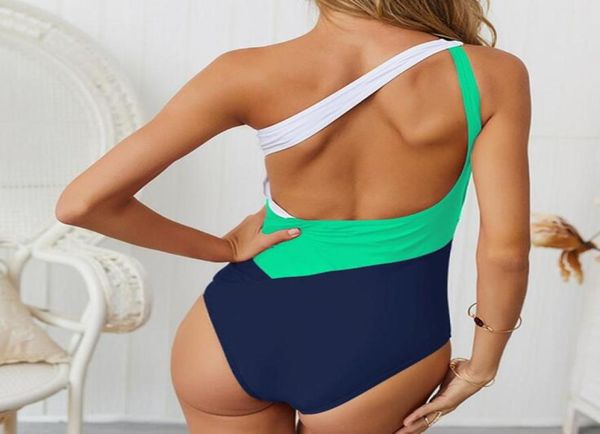 

one piece swimsuit women 2019 bandage padded summer beachwear one shoulder swimwear bathing suits bodysuit monokini swimsuit49549117
