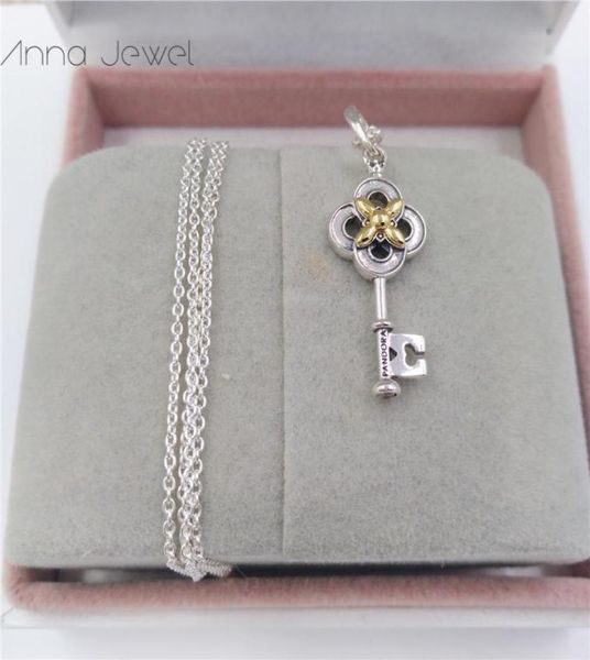

jewelry necklace designer valentine key & flower 14k gold 925 sterling silver designer necklace for women pendant sets birthday gifts 399339