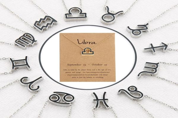 

men women 12 horoscope zodiac sign gold pendant necklace aries leo 12 constellations jewelry kids christmas gifts1422690, Silver