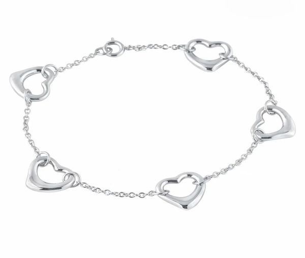 

women hollow 5 pieces heart charms chains bracelet with stainless quality jewelry t letter pulsera5840085, Golden;silver