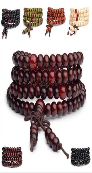

buddha 108 06cm mala beads bracelets prayer strands tibetan buddhist rosary wooden bangle buddha jewelry accessories for 4105539, Black
