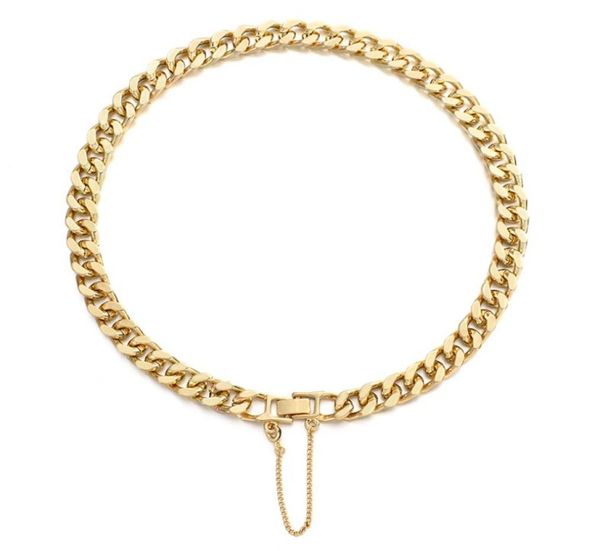 

vintage gold silver color cuban chain buckle necklace for women men hip hop thick chain choker necklace clavicle chain jewelry7837793