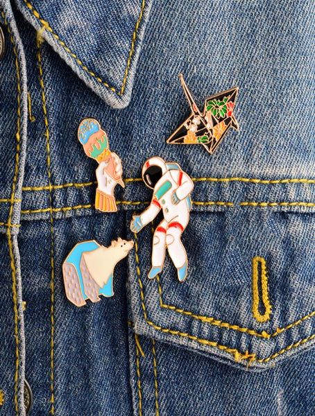 

jewelry brooch pin for women brooches pins men set polar bear crane astronaut ice cream enamel badges cartoon animal collection pa8348225, Gray