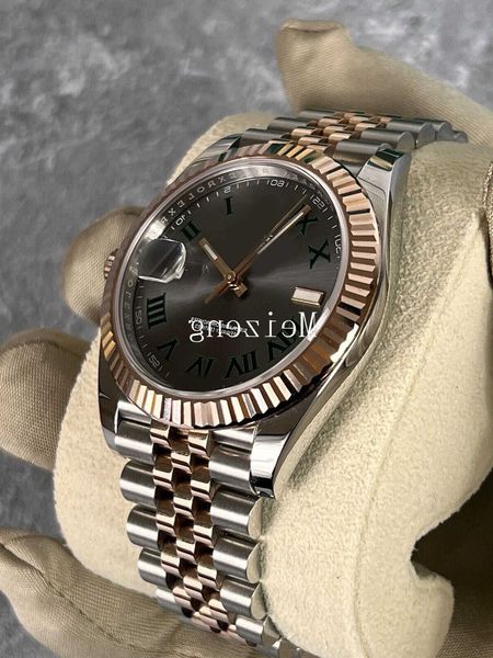 

2023 diver sport wristwatch datejust 41mm wimbledon 126334 fluted jubilee jan brand new men's automatic watch kfa5, Slivery;golden