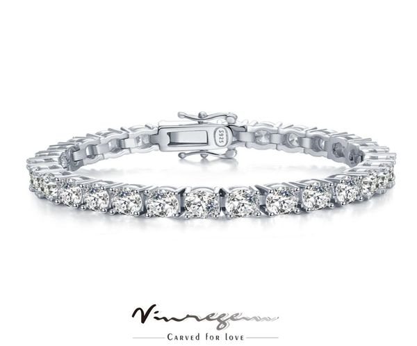 

bangle vinregem 18k white gold plated 7mm vvs created tennis bracelet for women men 925 sterling silver jewelry drop 2210127489445, Black