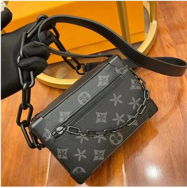 

mini soft trunk bags men m44735 original quality fashion casual tote chains canvas leather zipper shoulderbag louis purse vutton crossbody v