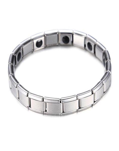 

fashion silver plated health magnetic bracelet for women stainless steel magnet bracelets bangle link chain jewelry 5588801, Black