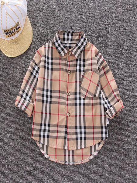 

kids luxury designer clothes polo boys girls boys shirt children plaid shirts kids designer brand clothes for boy 7144248, White;black