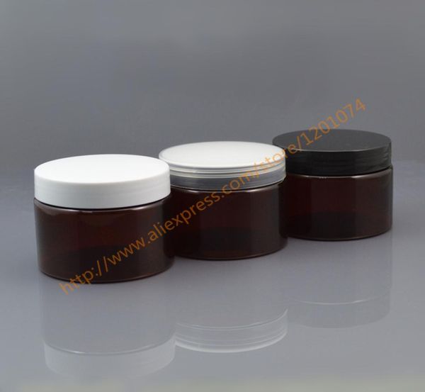 

cosmetic packaging 150g brown/amber pstic bottle pet cream jar 150ml food pot with white/clear/bck pp cap9309448