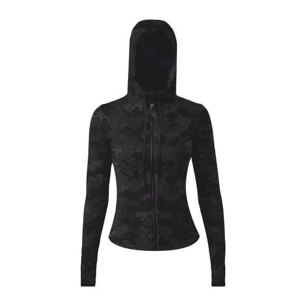 

lululemens yoga suit double faced brushed women's lu sports hooded jacket high elastic zipper coat cardigan slim fit nude 12 loch, Black