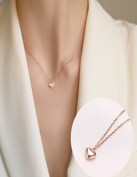 

jian s925 heart necklaces pendant choker elegant rose gold chain for women girls birthday gifts fashion jewelry accessories cx20076363496, Silver